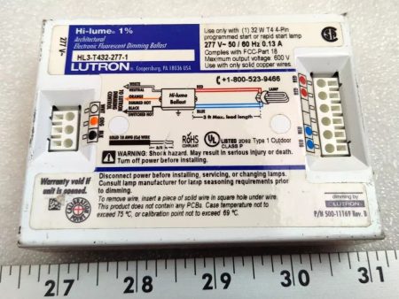 Lutron HI-lume 1% Electronic Fluorescent Dimming Ballast HL3-T432-277-1