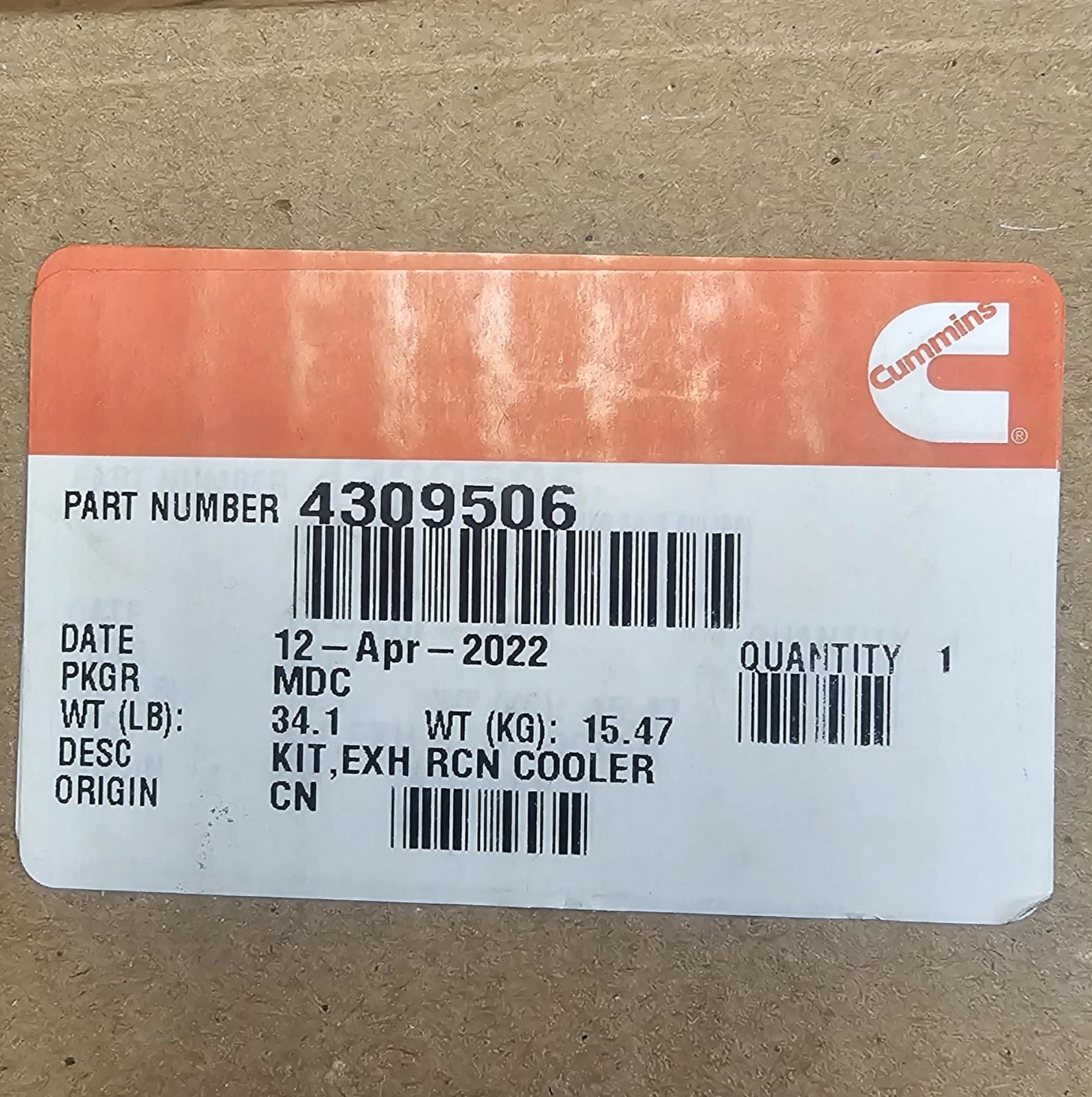 GENUINE Cummins ISM 10.8 EGR RCN Cooler 3102803 4089380 4309506 - Image 2